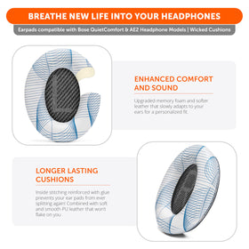 WC Wicked Cushions fitted on Bose QC35 demonstrating restored over-ear seal and comfort