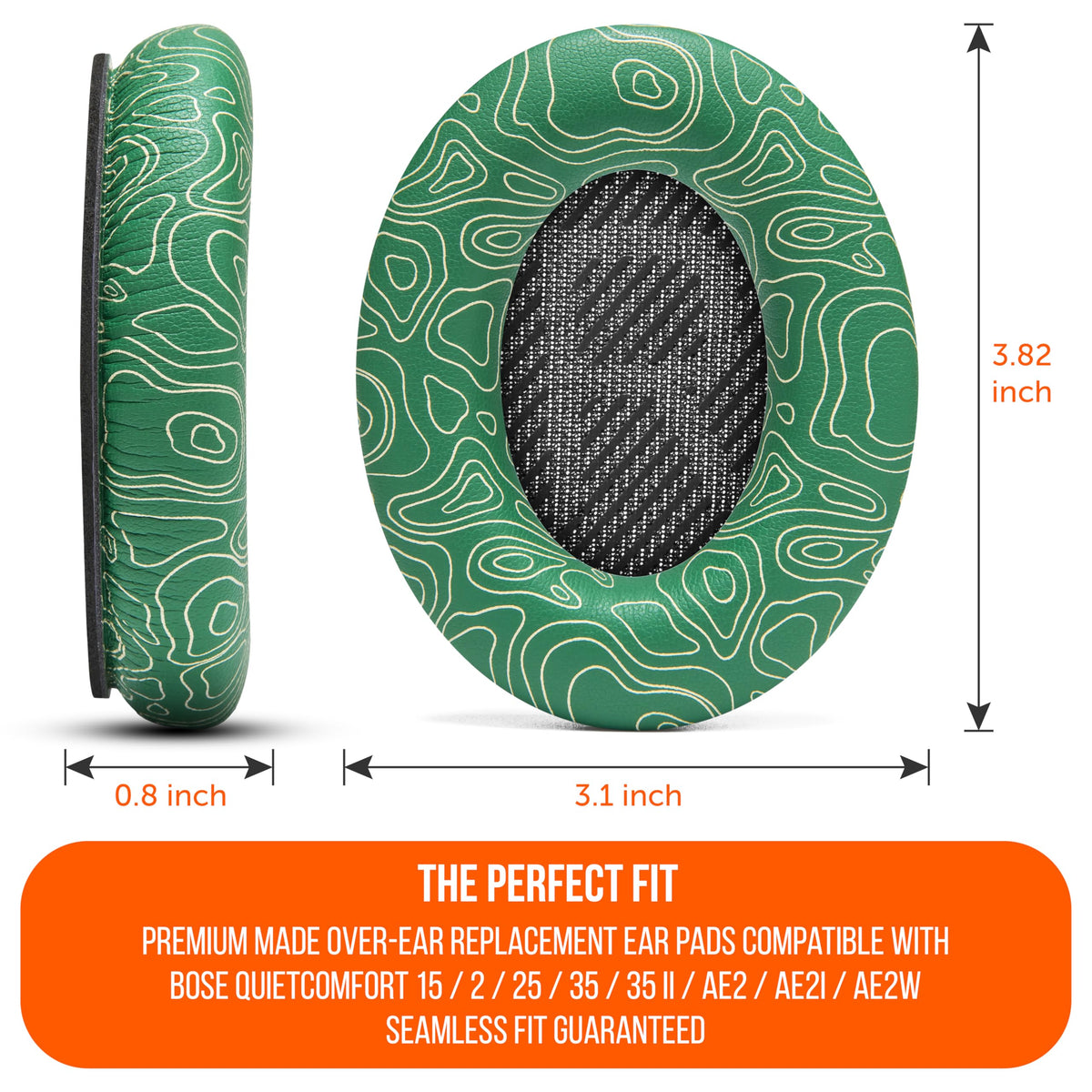 WC pads installed on QC35 headphones restoring seal and improving sound benefit