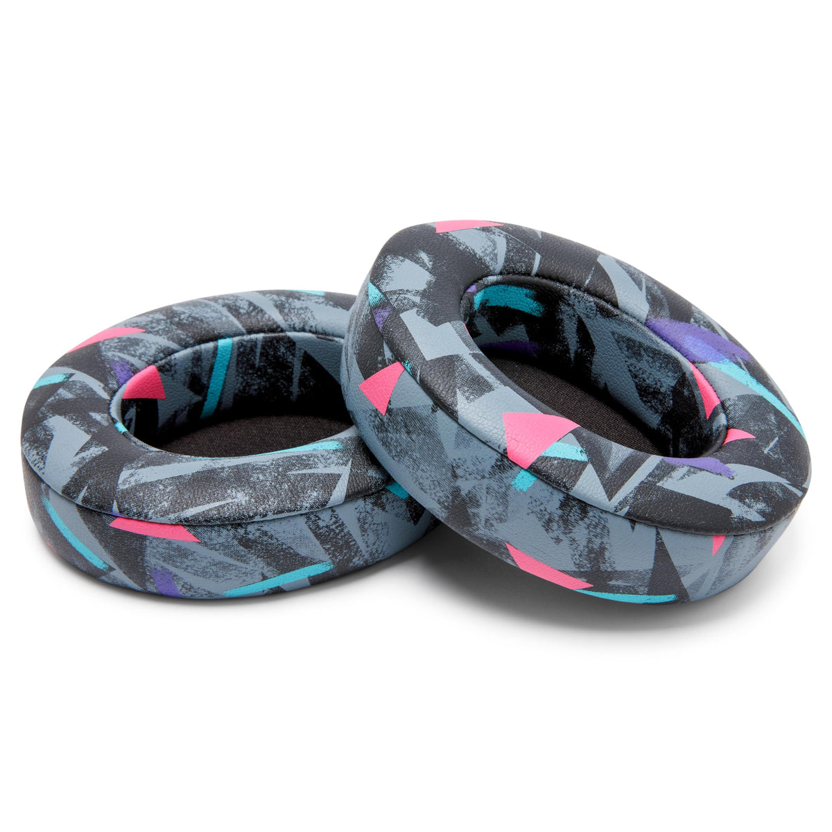 WC Wicked Cushions on headphones worn by user, comfortable listening and improved isolation