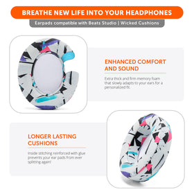 WC Wicked Cushions side profile on headphone showing pad thickness and better noise isolation
