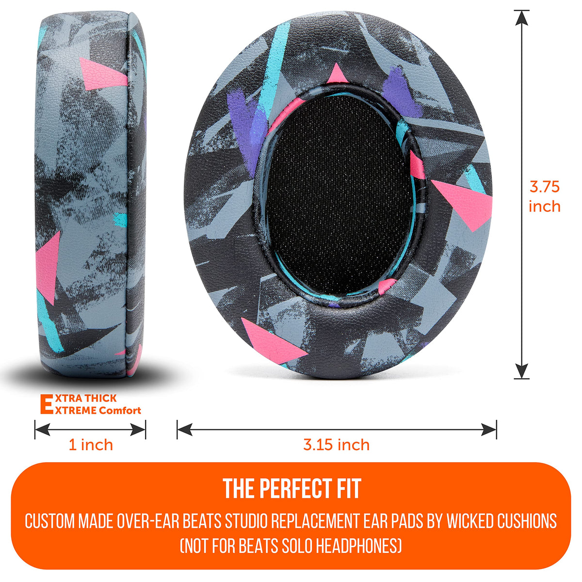WC Wicked Cushions shown next to a coin for scale, correct sizing for Beats Studio fit