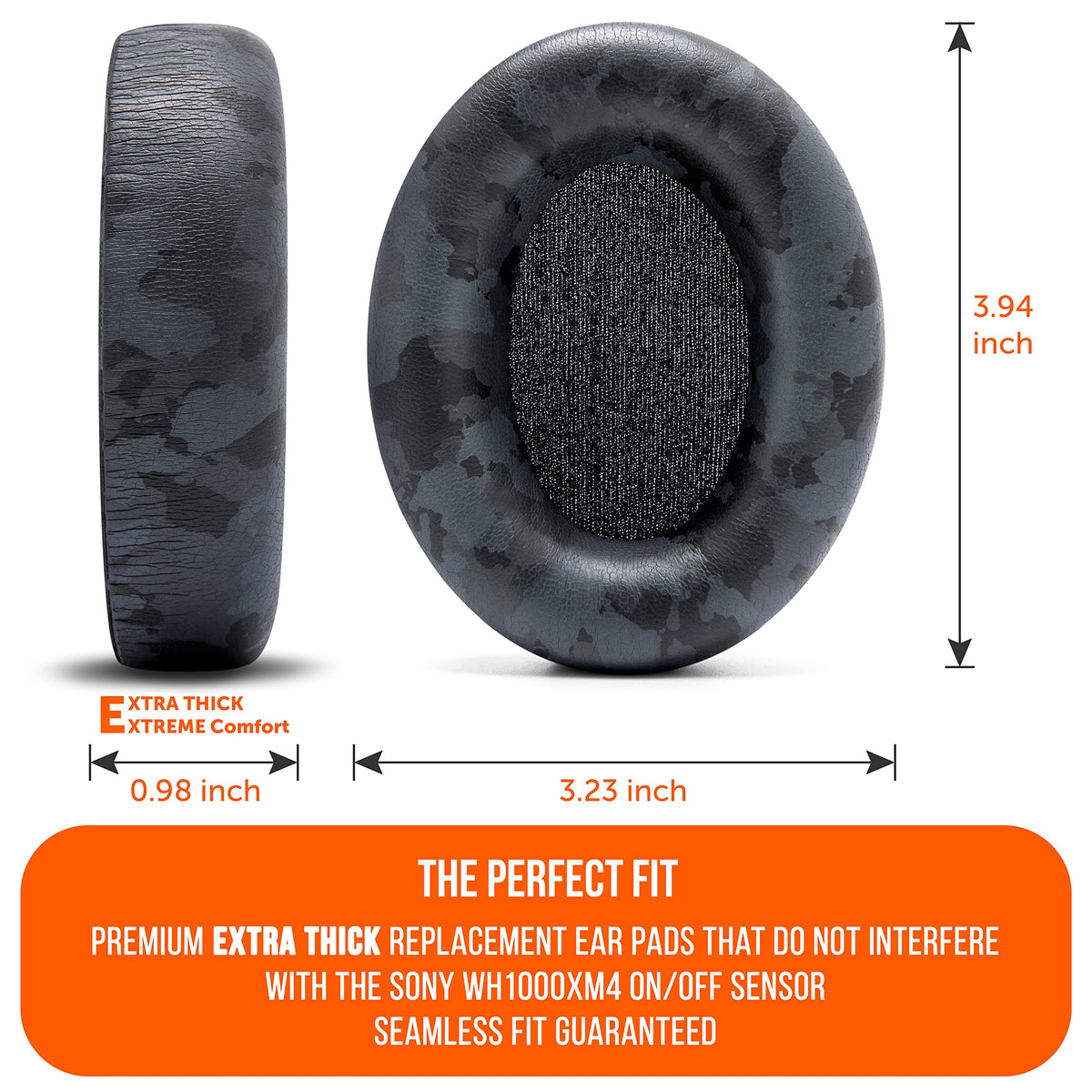 WC Wicked Cushions beside a ruler illustrating size and extra-thickness for improved seal