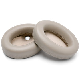 WC Wicked Cushions beige earpads on headphones