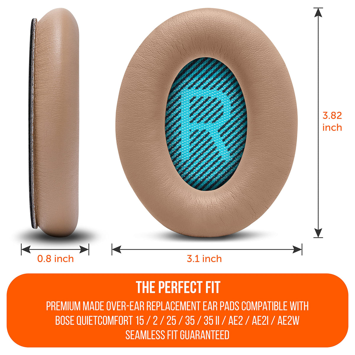WC Wicked Cushions ear pads for Bose QC2 with reinforced stitching extend lifespan