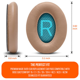 WC Wicked Cushions ear pads for Bose QC2 with reinforced stitching extend lifespan