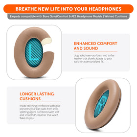WC Wicked Cushions ear pads for Bose QC35 II with plush memory foam reduce fatigue