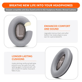 Reinforced stitching detail; durable WC Wicked Cushions ear pads