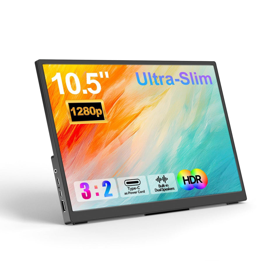 WCKUN 10.5-inch portable monitor front view for on-the-go productivity.