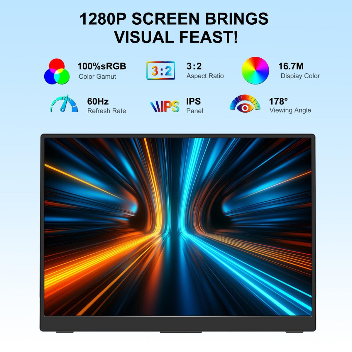 WCKUN 1920x1280 IPS clarity close-up highlights vibrant colors for professional work.