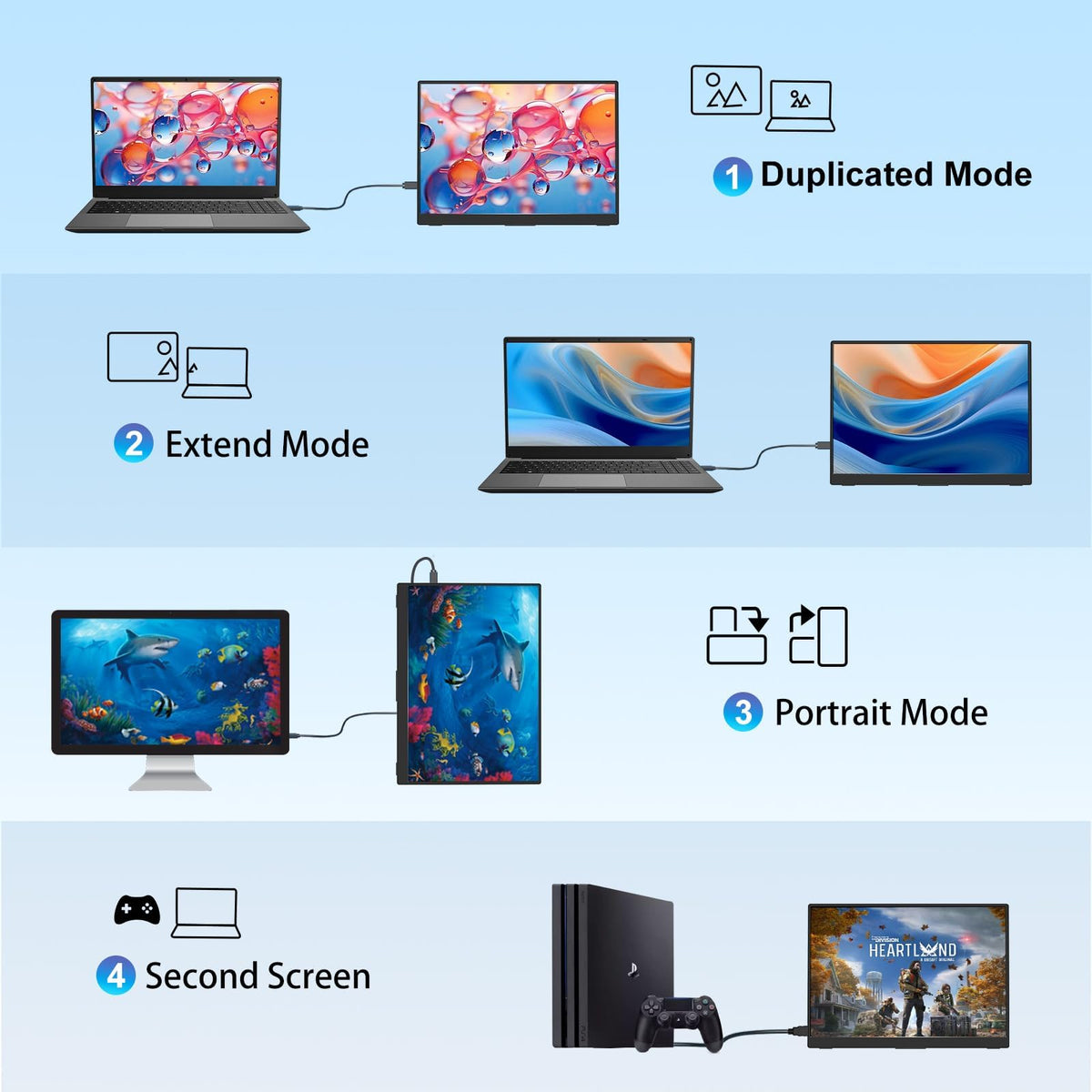 WCKUN USB-C HDMI plug-and-play ports enable quick device connections.