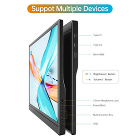 WCV close-up of IPS display showing crisp 1080p detail and reduced eye strain