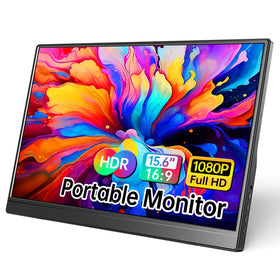 WCV front view of portable monitor showing screen and slim bezel for travel convenience