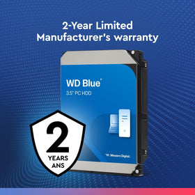 WD Blue 4TB renewed HDD installed in a PC showing upgrade in progress.