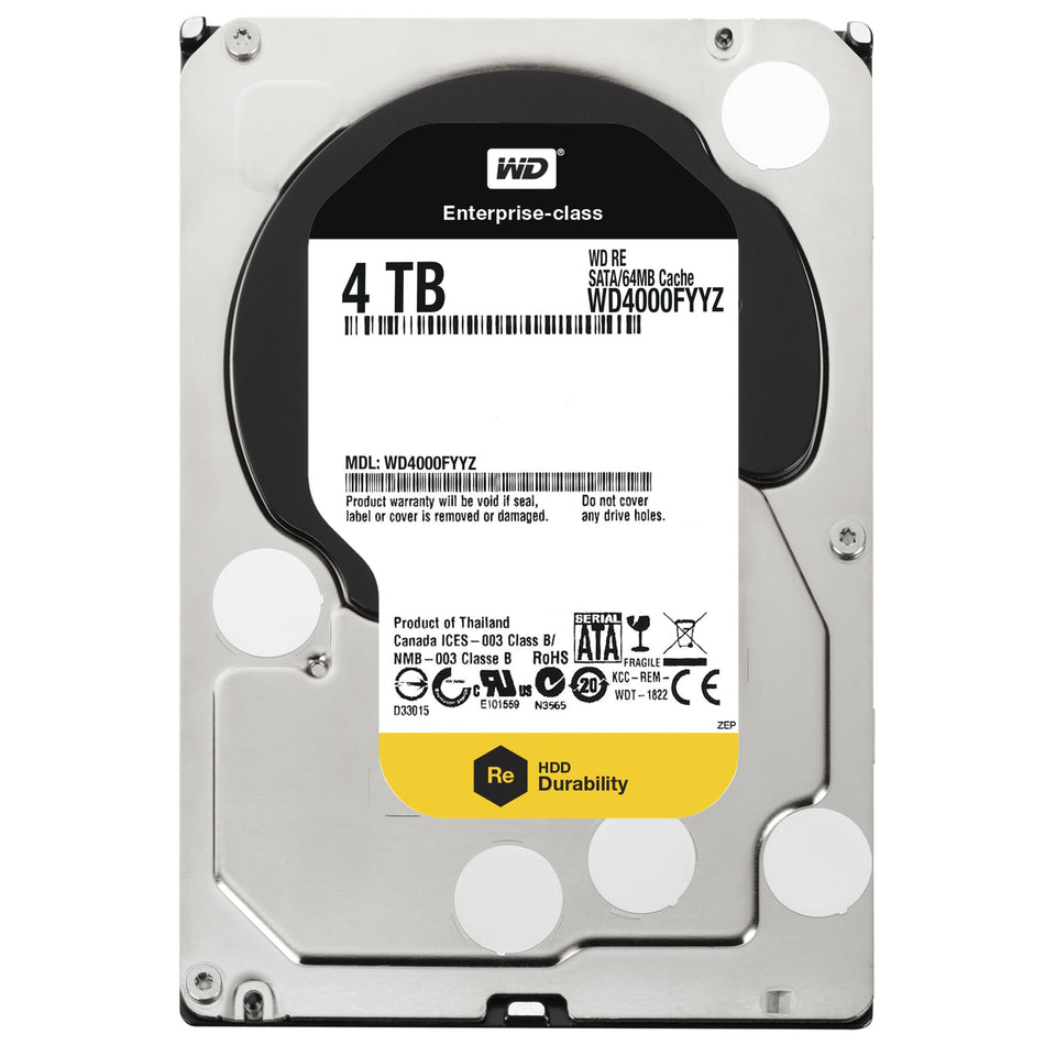 WD Renewed 4TB enterprise hard drive top view highlights high capacity for nearline storage