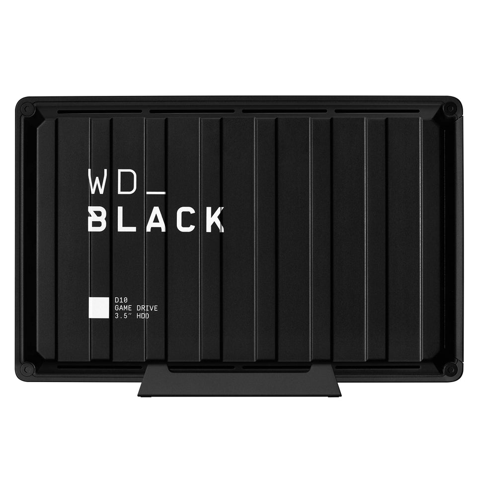 WD_BLACK D10 Game Drive front view showing 8TB storage for extensive game libraries