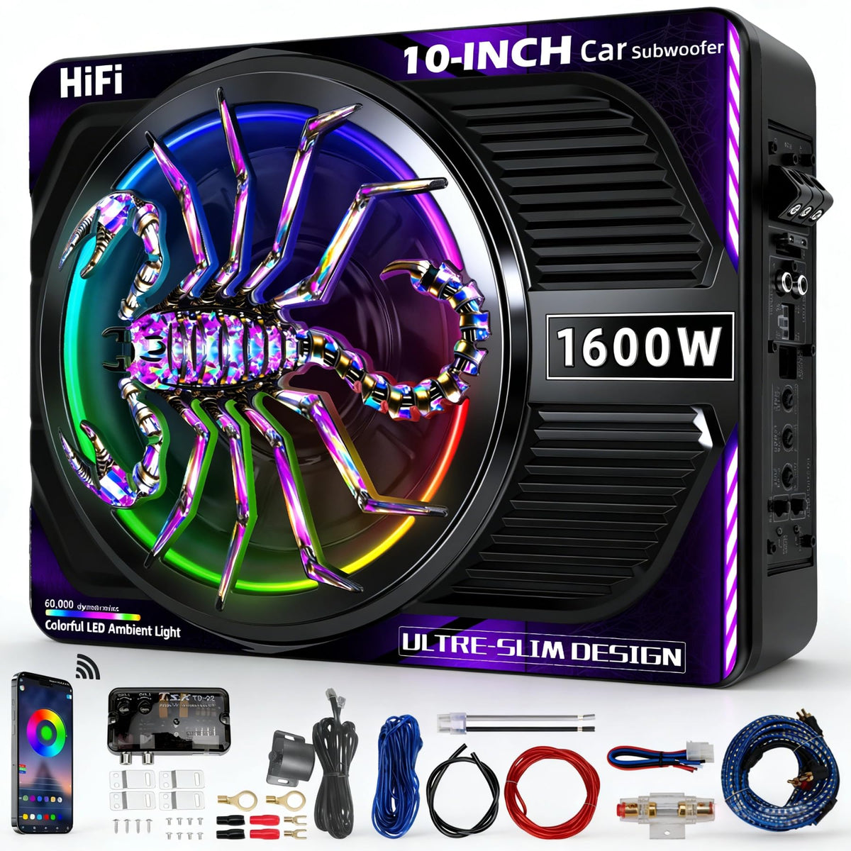 WDiYA 2026 upgraded 1600W under-seat subwoofer delivers deep bass for trucks