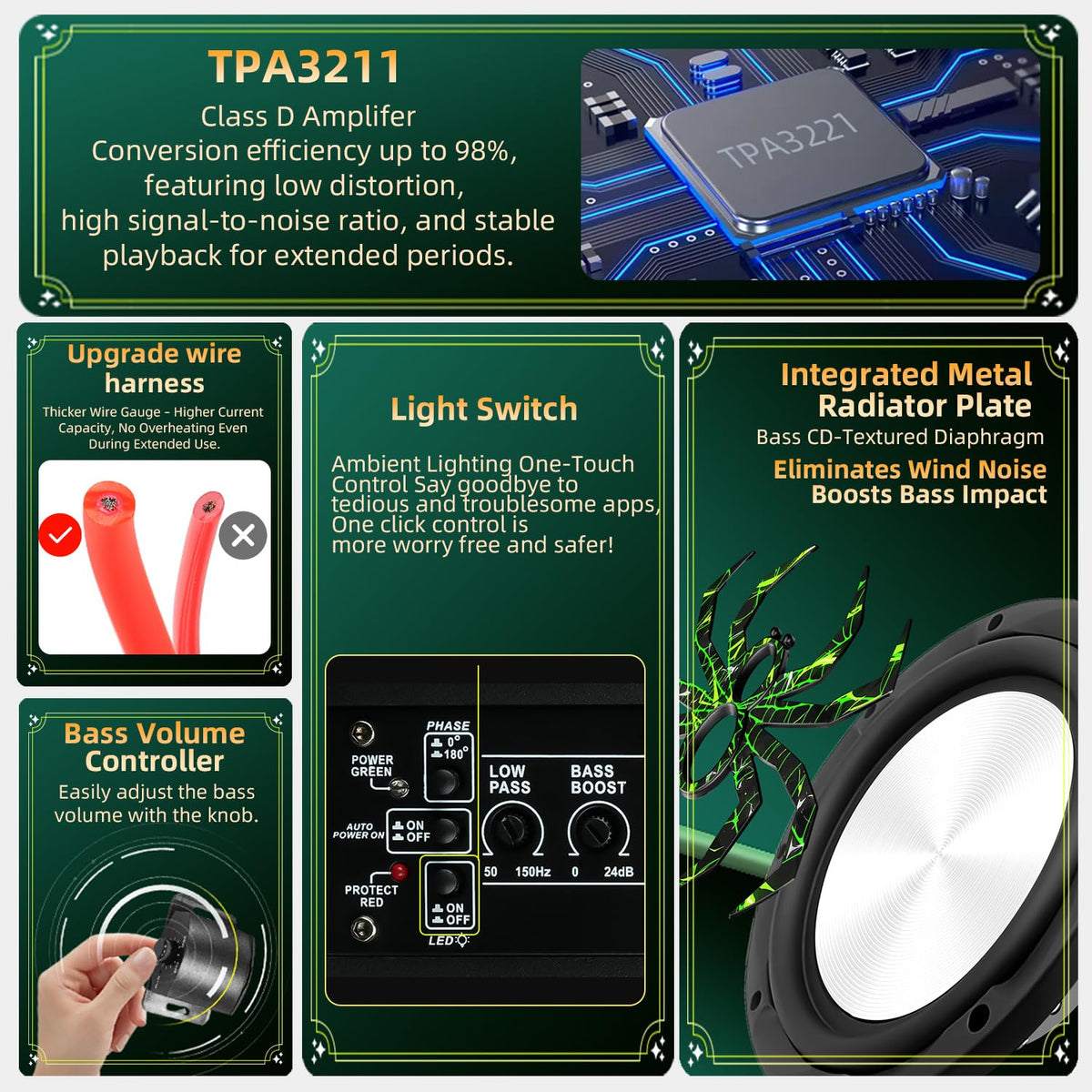 WDiYA 50mm voice coil and metal diaphragm deliver tighter, more precise bass.