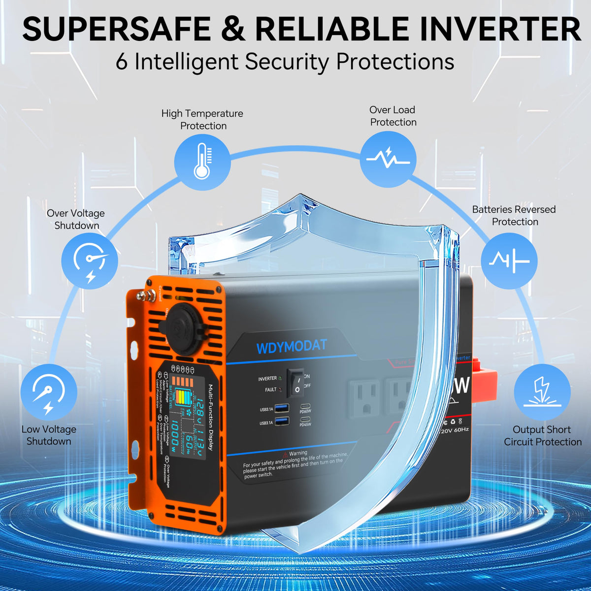 WDYMODAT remote control and LCD display offer convenient operation.
