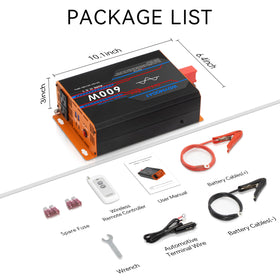 WDYMODAT converts 12V to 110V for tools and small appliances.