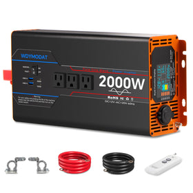 WDYMODAT 2000W inverter with pure sine wave for stable on-the-go power.
