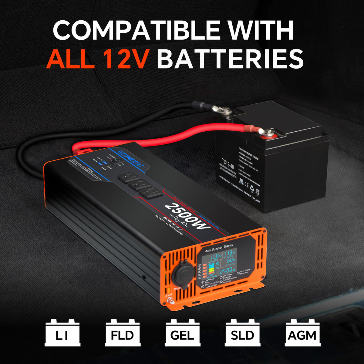 WDYMODAT 2500W in-use on camping trips keeps fridge and devices running.