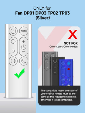 WDZP Dyson remote silver DP03; effortless control for DP03 model.