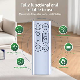 WDZP Dyson remote silver TP03; quick timer control for TP03 unit.