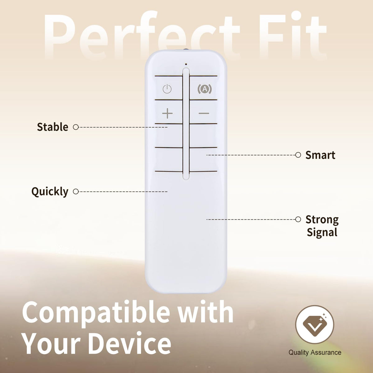 WDZP replacement remote held in hand for scale demonstrating lightweight comfortable grip