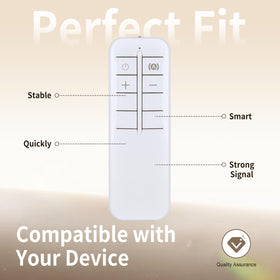 WDZP replacement remote held in hand for scale demonstrating lightweight comfortable grip