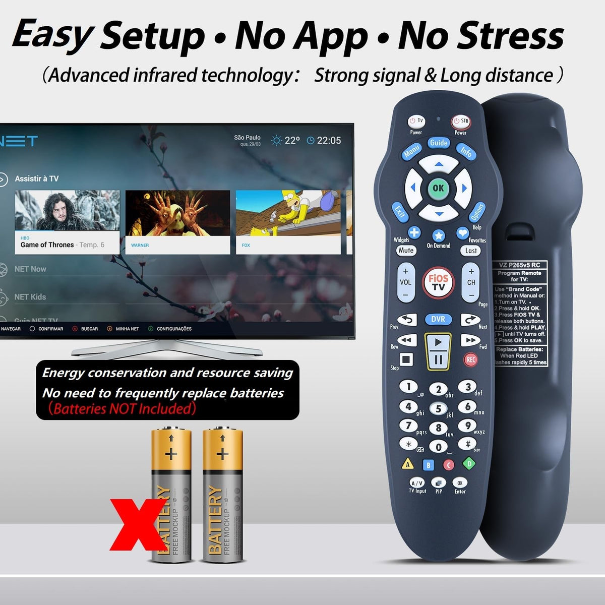 WDZP Verizon FiOS remote packaging with manual included.