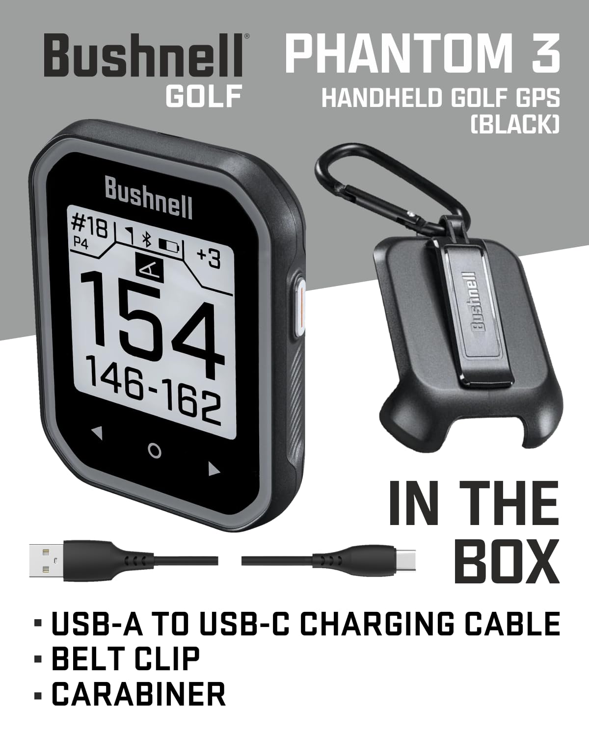 Wearable4U Bushnell Phantom 3 GPS battery life lasts through long rounds.