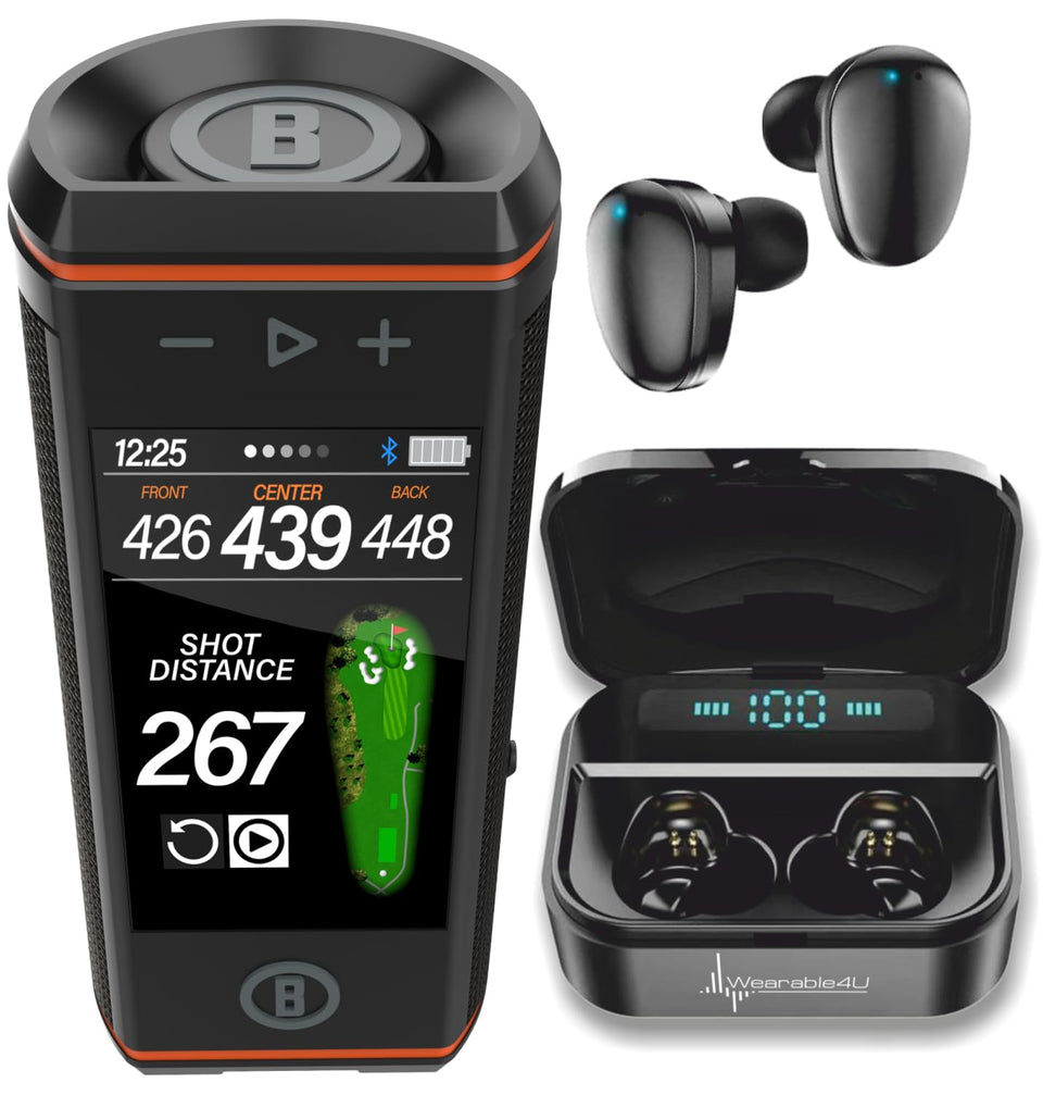 Bushnell Wingman HD front view with premium 360° audio on the course