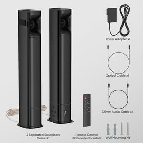 WebsLand Sound Bar Bluetooth pairing enables wireless listening from devices.