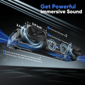 WebsLand Dual Woofers and bass reflex for clean lows