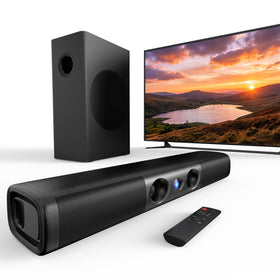WebsLand soundbar front view showing speaker grille and display for clear audio
