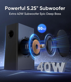 WebsLand wired subwoofer front close-up highlighting deep bass performance