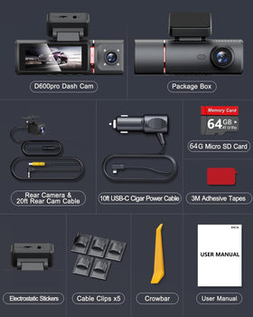 WECAMTX rose gold install kit includes 64GB card and tools for setup