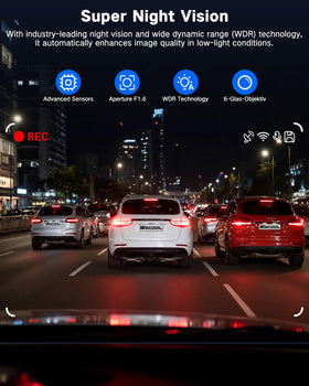 WECOOL interior 150-degree view monitors inside the car for awareness
