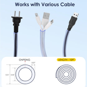WEDAWN sleeve installed under desk protecting cables from pets