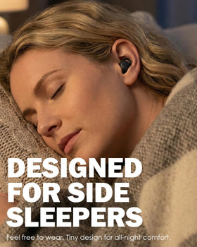 wedoking flat profile in ear demonstrating comfortable side-sleeping fit