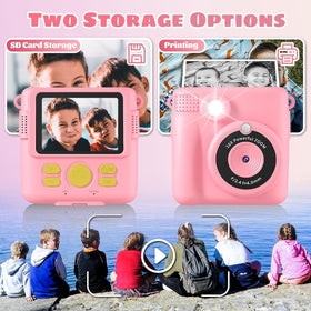 WEEFUN Kids Camera Instant Print back view showing simple controls for young photographers.