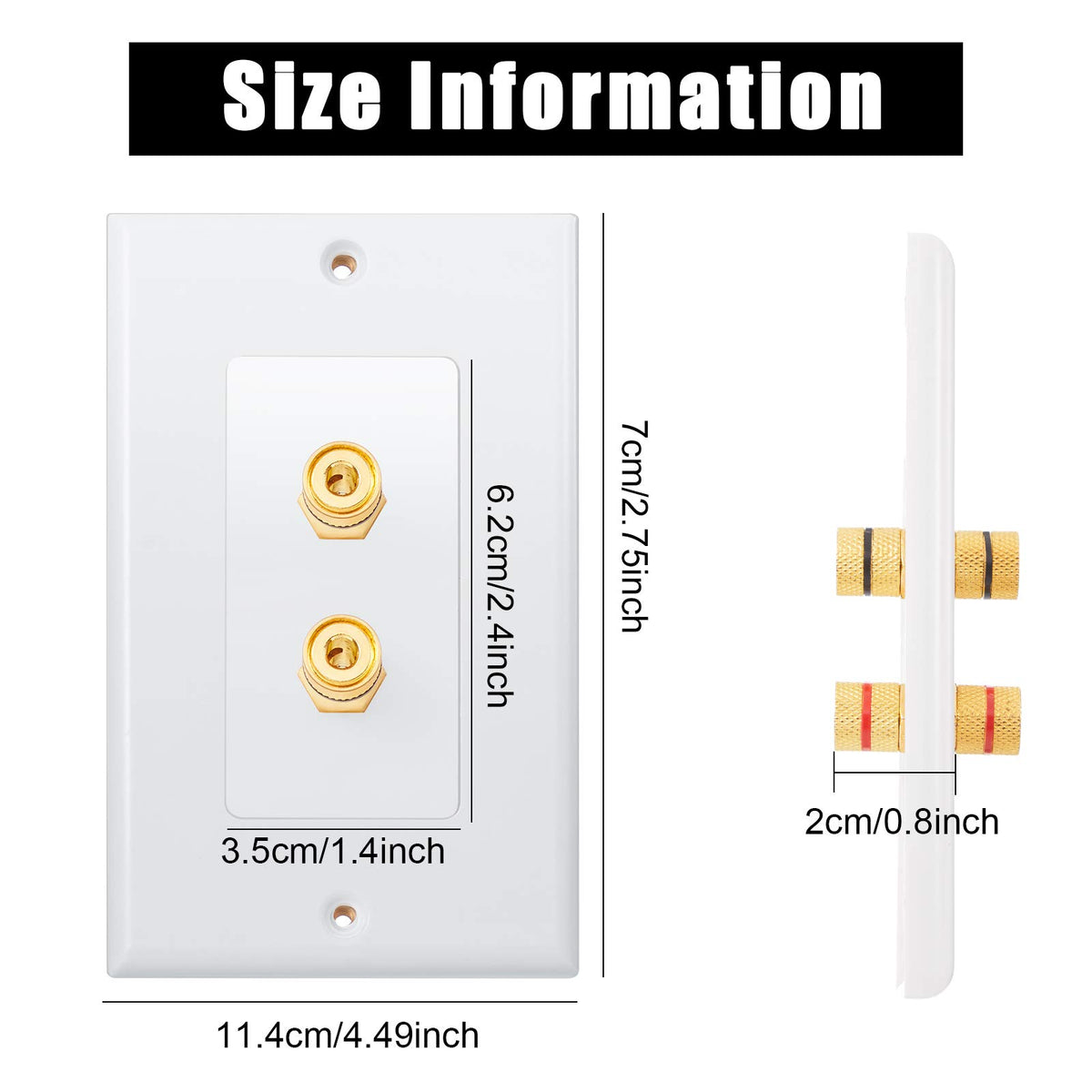 Weewooday binding post inserts in gold finish provide secure connections