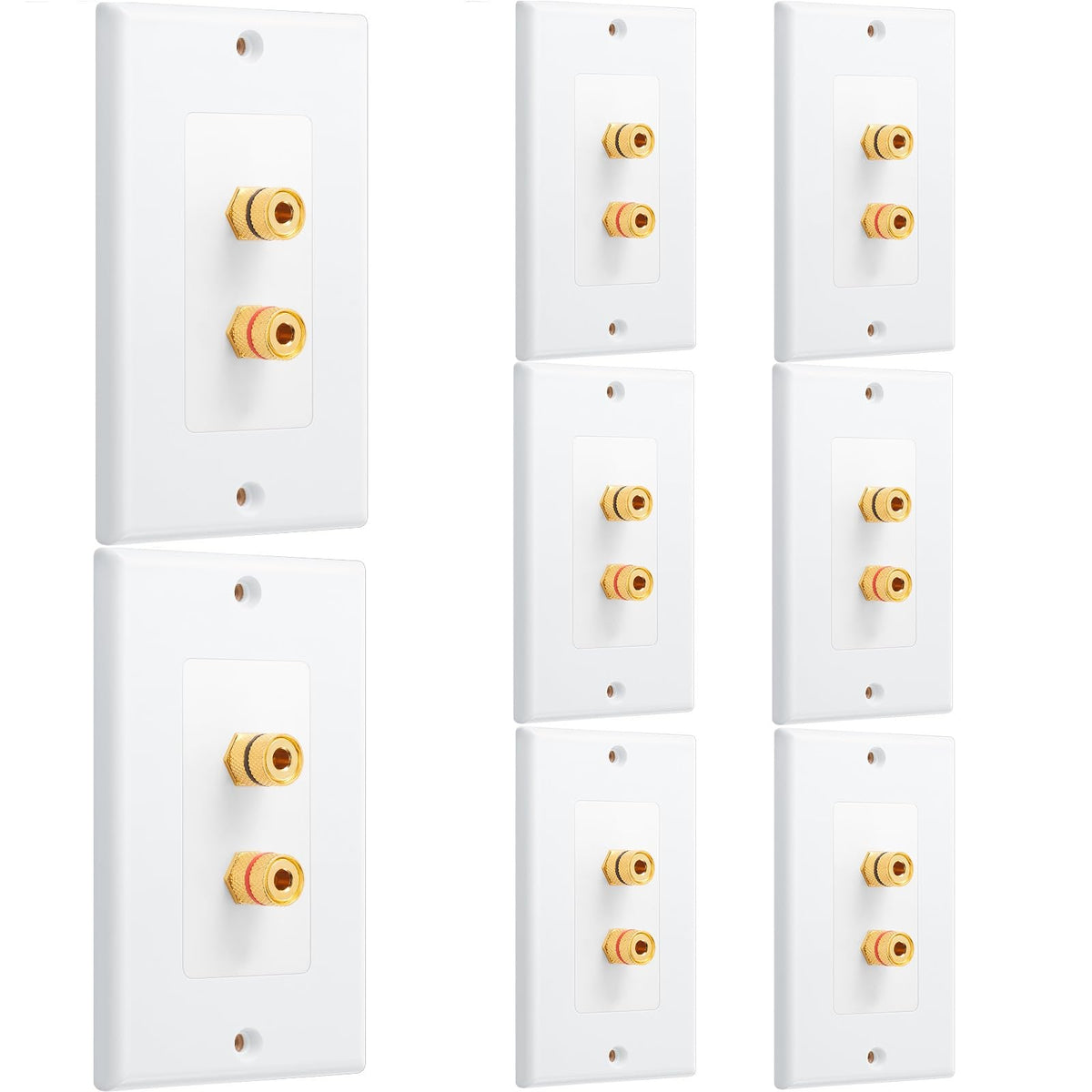 Weewooday gold-plated banana plug wall plate for concealed speaker connections