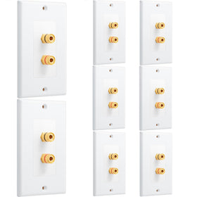 Weewooday gold-plated banana plug wall plate for concealed speaker connections