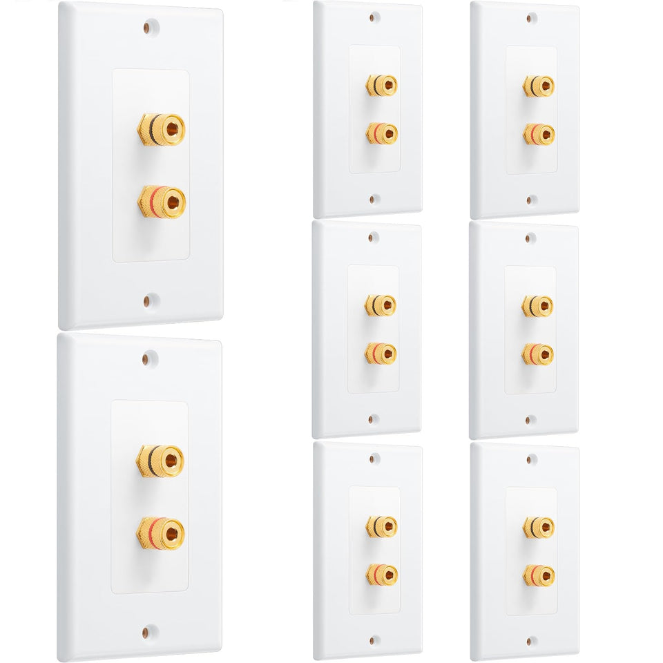 Weewooday gold-plated banana plug wall plate for concealed speaker connections
