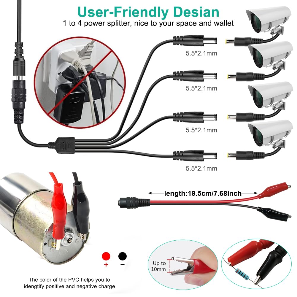 Wefomey DC tips collection includes common connector sizes for gadgets