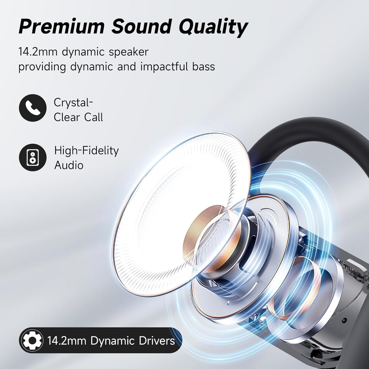 WEIBEIQI Open-Ear Buds withstand sweat and rain with IPX7 waterproofing.