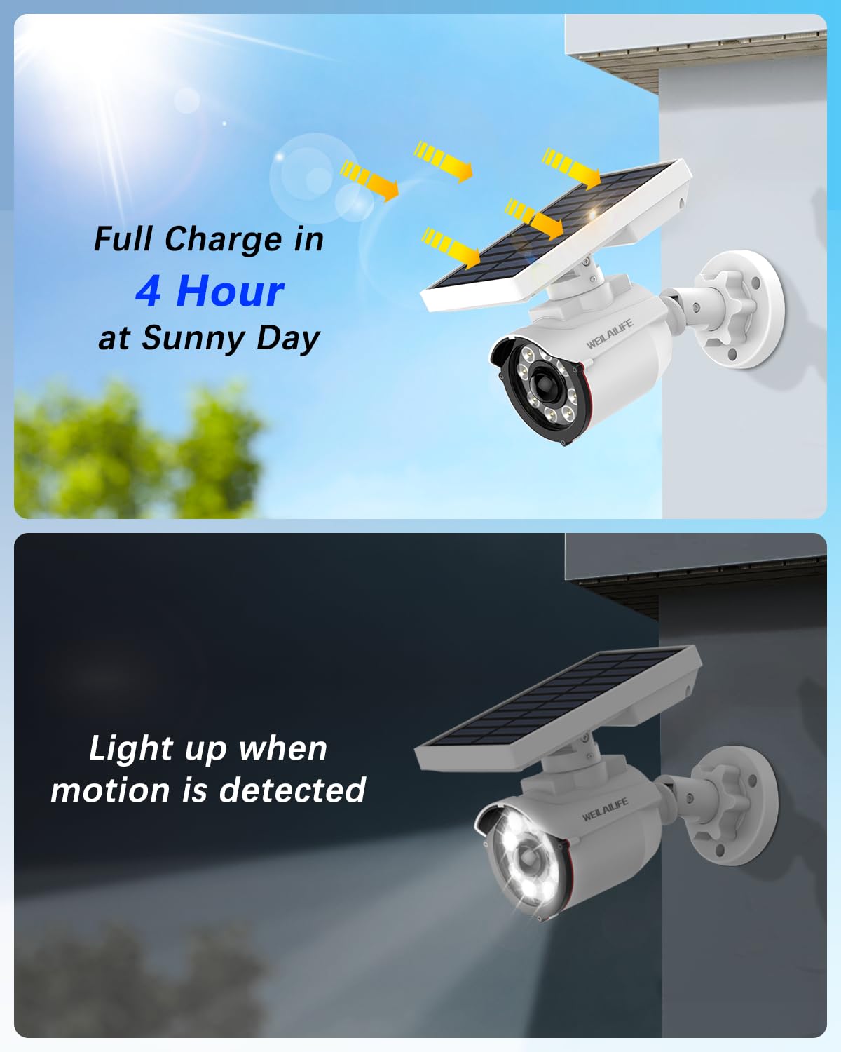 WEILAILIFE IP66 waterproof design ensures reliable performance in rain or snow.
