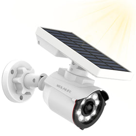 WEILAILIFE solar motion sensor camera outdoor with motion alerts and bright lighting.
