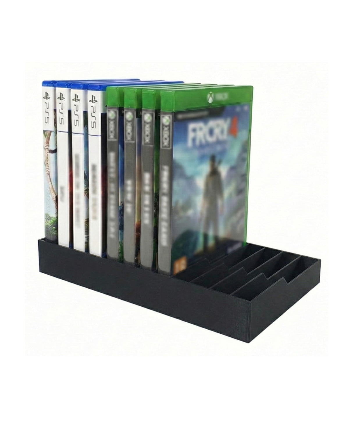 WEIMINLI front view of tower showing 12 organized game cases and quick access benefit